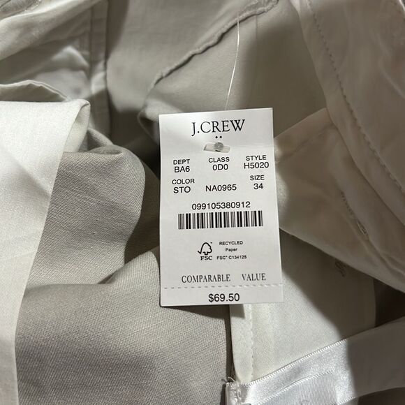 J. Crew Factory 9" Flex Chino Shorts in Stone khaki NWT size 34 - Picture 6 of 15